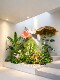 High-End Artificial Green Plant Landscaping Combination for Popular Photo Spots, Indoor Faux Flower Floor Decorations under Store Stairs