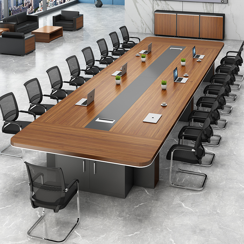 Conference table long table simple modern large reception table negotiation training table strip board conference room table and chair combination