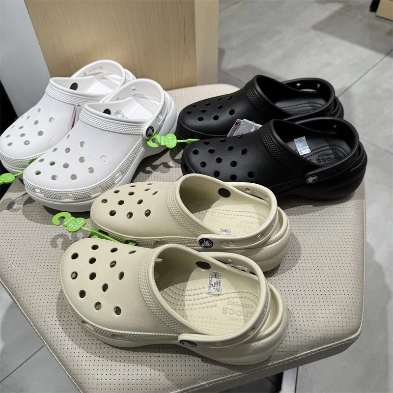 Crocs Classic Cloud Clogs Thick-Soled Height-Increasing Sandals 26 Summer New Outdoor Women's Casual Beach Shoes