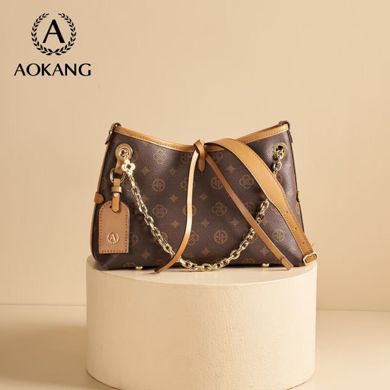 Genuine Leather Monogram Large Capacity Tote Bag with Chain, Bb Bag with a High-End Feel, Letter Bag for Commuting, Single Shoulder Crossbody Mini Women's Bag