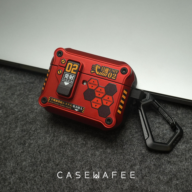 Casewafee Original Unit 2 Mecha Magnetic Bullet Cover Protective Case AirPods Pro 3Rd Generation Earphone Case AirPods 4Th Generation Earphone Case Asuka AirPods Pro 2Nd Generation Eva Protective Case