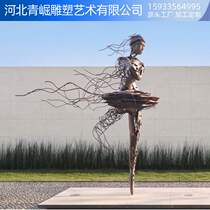 Stainless steel figure sculpture ballerina girl sculpture dancing modern abstract figure park decoration sculpture