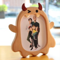 Slow Dot Dot Small Monster Photo Frame Cute Photo Frame Swing Table Solid Wood Children Mounted Photo Frame Couple Photo Photo Frame