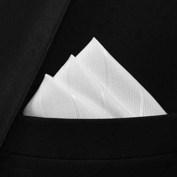 White Pocket Square Men's Shirt Business Formal Handkerchief Suit Chest Scarf Solid Color Suit Striped Small Square Scarf Silk Scarf