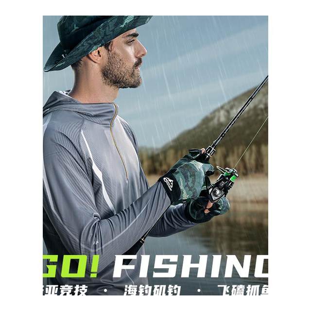Winter Fishing Gloves, Puncture-Proof and Waterproof, Professional Men's Fly Fishing Gloves, Fingerless, Winter Warm, Non-Slip, Specialized for Lure Fishing