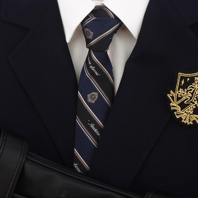 Cyanotic gold and red stripes Japanese style lazy zipper college style tie JK-DK tie feather bow tie