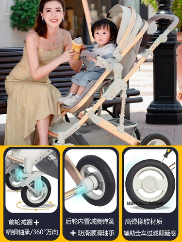 Детская прогулочная коляска для выхода на улицу с сидением, складная корзина, 0-3 лет, можно сидеть и лежать