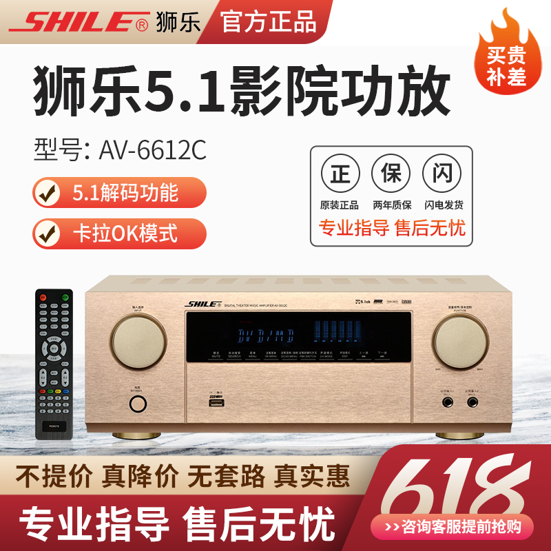 Lion Music (SHILE) AV-6612C Digital Power Amplifier 5 1 Channel Home Theater Power Amplifier High-definition