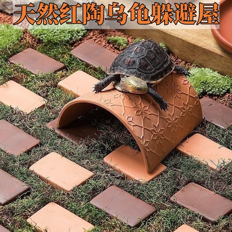 乌龟躲避屋黄缘躲避洞穴红陶瓦片天然晒台六角恐龙:打造你的迷你龟类天堂!-爬宠躲避-淘宝好物网