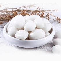 Natural polished cobblestone rain florite colored small stones white feng shui stone fish tank decoration pave view stone