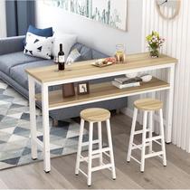 Wall-mounted bar table double-layer home living room high table bar dining table milk tea shop table and chair combination long table direct sales