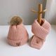 New Baby Hat and Scarf Two-Piece Set, Autumn and Winter Thickened Baby Ear Protection Hat, Cute Bear Woolen Hat for Boys and Girls
