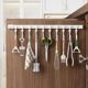 Kitchen No-Drill Sliding Rail Hook Rack for Hanging Spoons, Spatulas, and Kitchen Utensils, Sliding Strip for Cabinet Doors and Walls