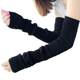 Cashmere Arm Warmers Fake Sleeves for Women, Autumn and Winter Knitted Wool Long Half-Finger Gloves, Arm Warmers, Thickened for Warmth