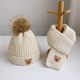 Autumn and Winter Children's Hats, Boys' Bear Woolen Hats, Girls' Knitted Thickened Warm Baby Hats and Scarf Two-Piece Set