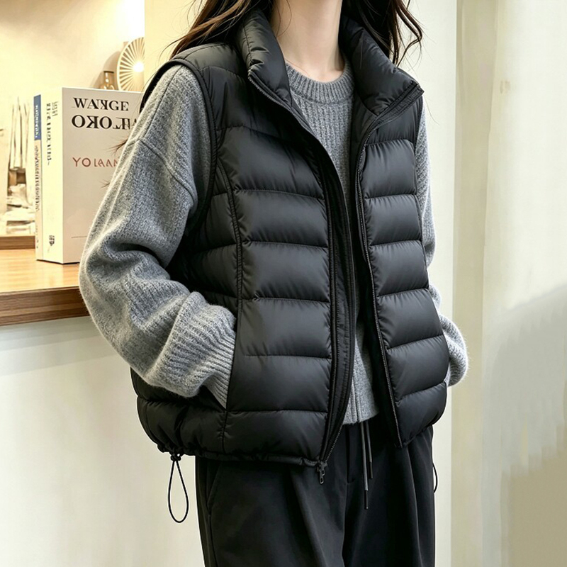 Women's Short down Vest 2026 Autumn and Winter New Style This Year's Popular Hot Item White Duck down Vest Outerwear Women's Short down Vest 2026 Autumn and Winter New Style This Year's Popular Hot Item White Duck down Vest Outerwear