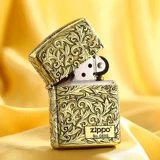 Подлинный Zippo более легкий латунный Tangcao правой маркировка изысканная армика для резьбовых брон.