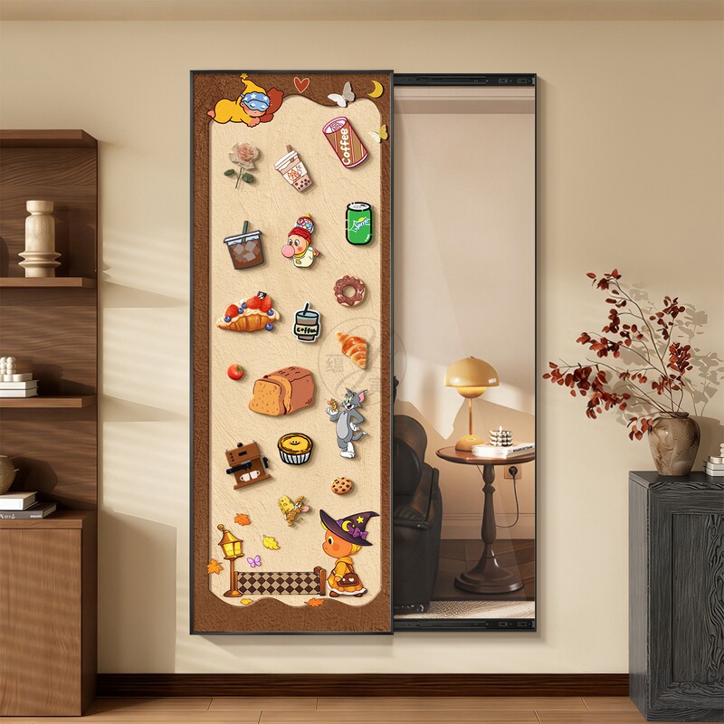 Medieval-Style Star-Shaped DIY Magnetic Hidden Full-Length Mirror Fridge Magnet Decoration Retro Invisible Dressing Mirror Painting