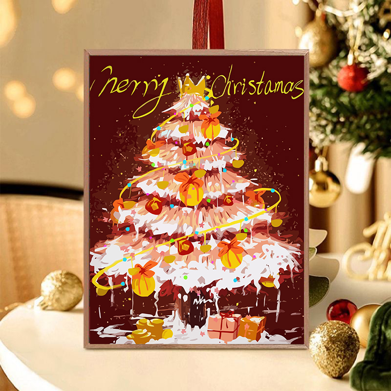 Christmas present DIY digital oil painting 2023 new hand painted filled painted propylene oil color decoration hanging painting-Taobao