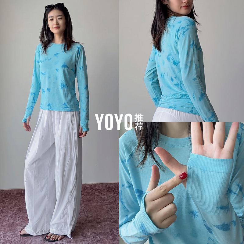 Yoyo Recommends Merino Wool Long-Sleeved T-Shirt for Women, Autumn Korean Style Top, Sports Fitness Pilates Yoga Wear
