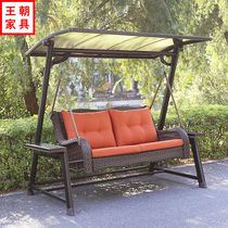 Swing outdoor hanging chair balcony leisure chair aluminum alloy indoor home outdoor courtyard double iron hammock rocking chair