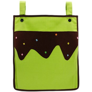 Ice cream canvas small hanging bag children's bed dormitory bed storage bag stroller trolley hanging bag bedside diaper bag sundries
