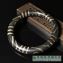 Tibet Tianzhu Tibetan two-eyed celestial pearl bracelet genuine to pure agate chalcedony wrapped pulp weathered pattern hand decoration