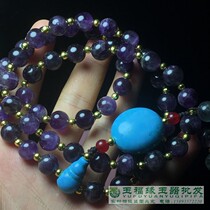 Ancient play natural crystal necklace Amethyst round Pearl Everest imitation ancient crystal string antique natural crystal