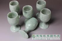 Natural jade color jade wine glass Guizhou Cui high jade wine glass special health bowl