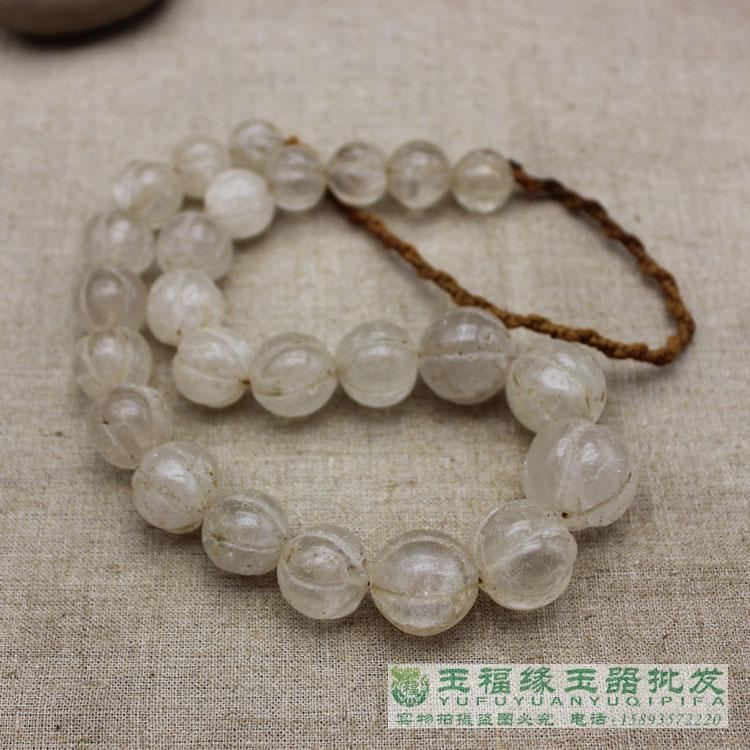 Ancient jewelry accessories bulk - pearl Western old glazed crystal pumpkin ribbon crystal necklace long string