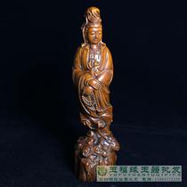 Antique old boxwood carved rosary beads Guanyin Bodhisattva small ornaments wood carved Buddha statues antiques
