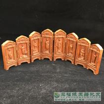 Antique antique collection Boxwood Guanyin eight treasures eight-open box safe Buddha statue ornaments Home jewelry ornaments