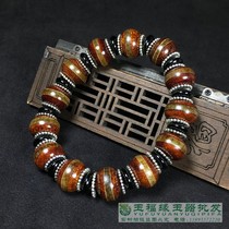 Antique old beads one-line agate abacus bead bracelet old chalcedony hand string old celestial beads hand string