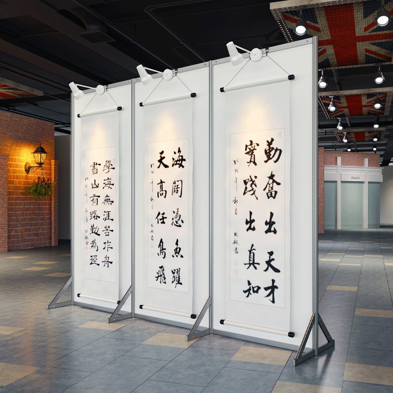 Calligraphy and Painting Exhibition Boards, Campus Artwork, Photography, Art Promotion, Folding Screens, Mobile Advertising, Octagonal Display Stands, Hanging Picture Display Racks