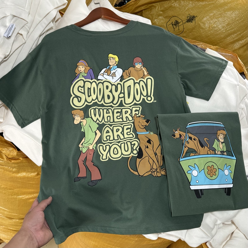 American Version of Scooby-Doo Mysterious Robot Car Y2K Retro Cartoon Style Short-Sleeved Men's and Women's Summer Thin T-Shirt Trendy