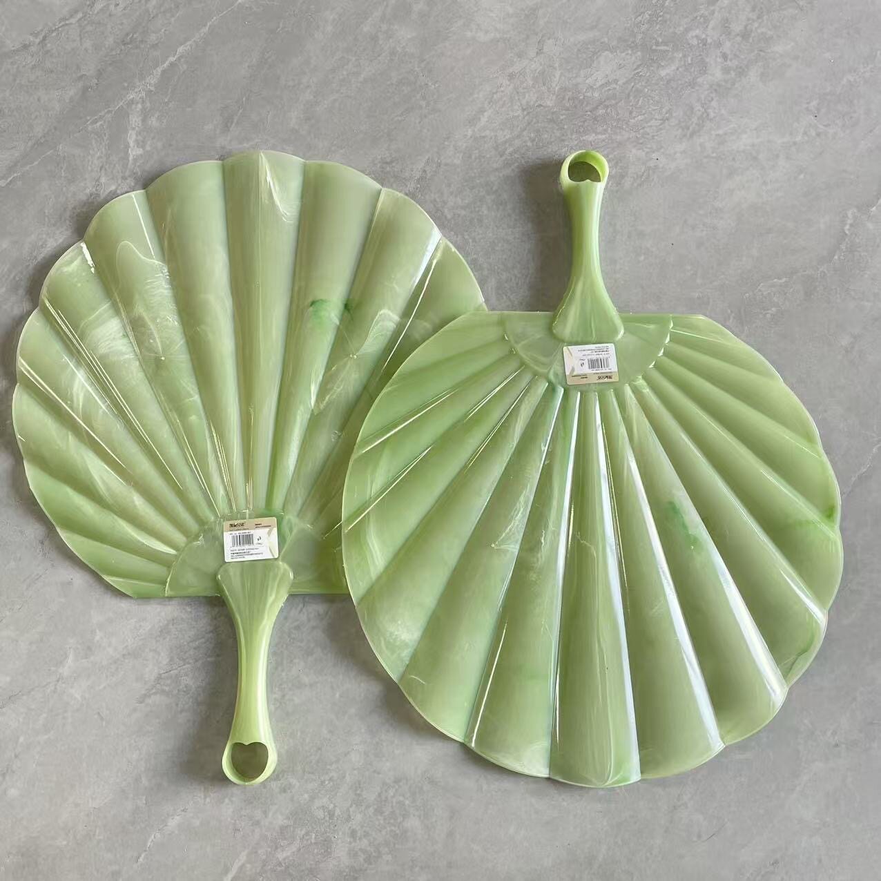 Plastic Shell Fans New Imitation Jade Shell Fan, Thickened, Durable, Ultra-Cool ...