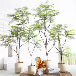 Artificial Green Plant Classy Accessible Luxury Jacaranda Potted Fake Tropical Green Plant Indoor Clothing Shop Window Landscaping Decoration
