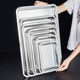Square plate 304 stainless steel tray grilled fish plate steamed rice plate thickened barbecue plate vegetable plate cooked food braised meat display plate