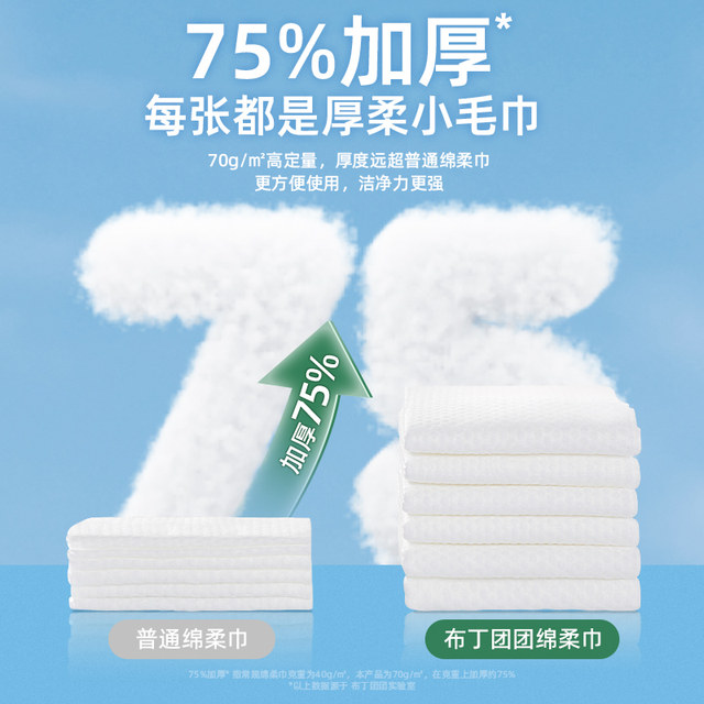 ຜ້າເຊັດໜ້າລູກອ່ອນ Pudding cotton soft towel dry and wet two-bornborn new face wash towel enlarged and thickened baby soft towel