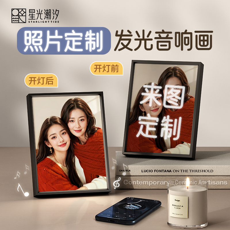 Starlight Tidal Bluetooth Speaker Photo Light Painting Creative Gift New Year Birthday Commemorative Luminous Photo Frame Gift Box Starlight Tidal Bluetooth Speaker Photo Light Painting Creative Gift New Year Birthday Commemorative Luminous Photo Frame Gift Box