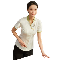 High-end waiter work clothes short-sleeved womens new Chinese restaurant hotel catering hot pot hotel hotel clothing summer