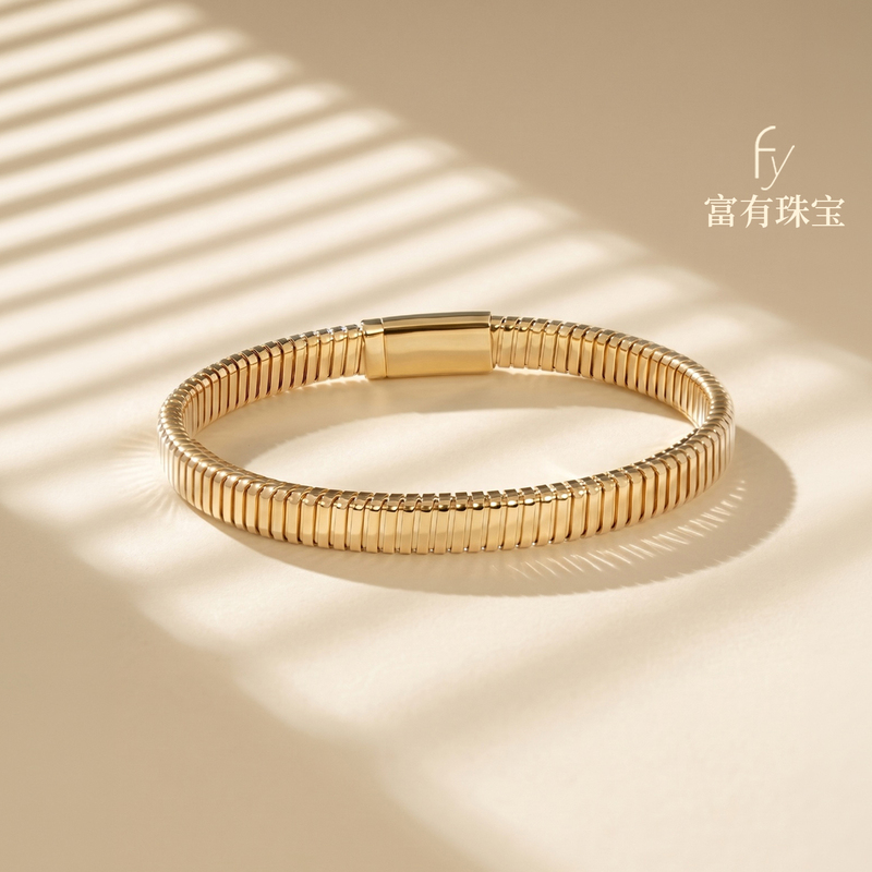 Rich in Jewelry, Gas Pipe Bracelet, 18K Gold, Italian Craftsmanship, Plain Gold Bracelet, Simple and Light Luxury, Commuter Wrist Accessory for Women Rich in Jewelry, Gas Pipe Bracelet, 18K Gold, Italian Craftsmanship, Plain Gold Bracelet, Simple and Light Luxury, Commuter Wrist Accessory for Women