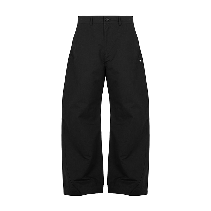 Niche Niche Curved-Cut Trousers Black Casual Loose-Fitting Trousers