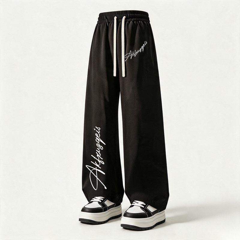 Wassup American-Style Cleanfit Straight-Leg Wide-Leg Drape Sweatpants Unisex Trendy Brand 2026 Autumn