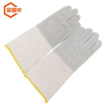 Jinguluo KCyy-92 Tiger Mouth Reinforced Soft Wear-Resistant Canvas Gloves Extra Long One Size Gray 5 Pairs