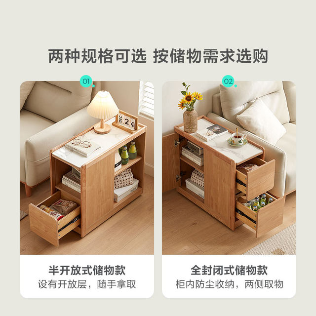 Lin's Home Furnishing Movable Slate Side Table Room Corner and Sofa Mini Small Square Table Lin's Wood Industry OU1J