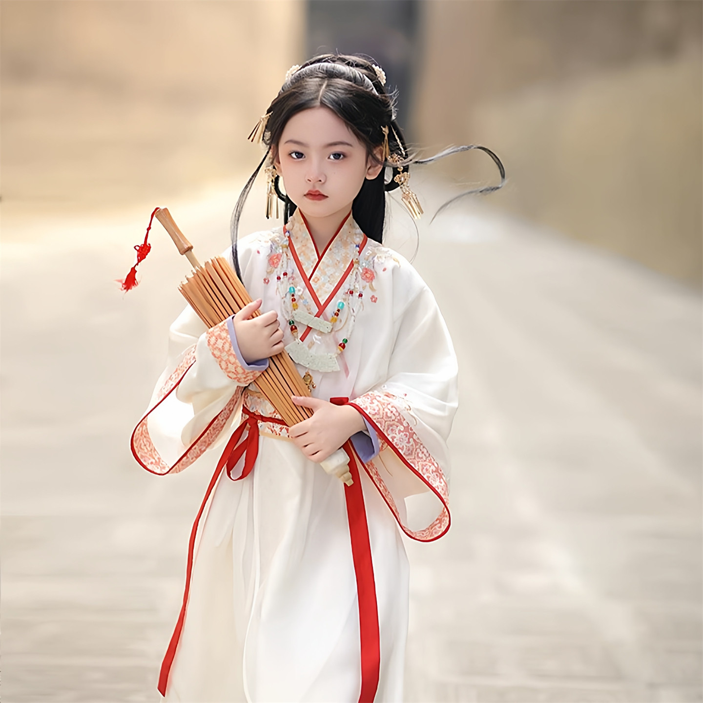 女童汉服2026新款春秋战国袍国风超仙新中式洋气小女孩两件套唐装