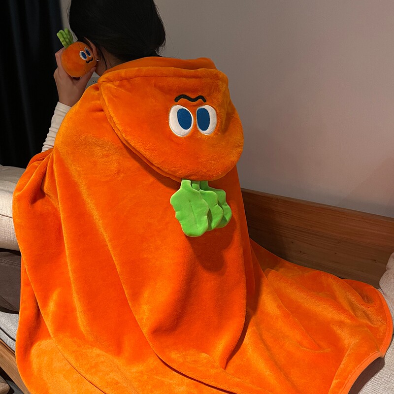 Cartoon Hooded Flannel Blanket Animal Soft Wmls/Mayday Material Bubu Home Lazy Blanket Merchandise