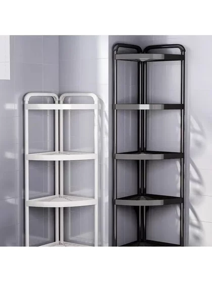 卫生间置物架落地式浴室三角架夹缝收纳架家用厕所马桶转角储物架