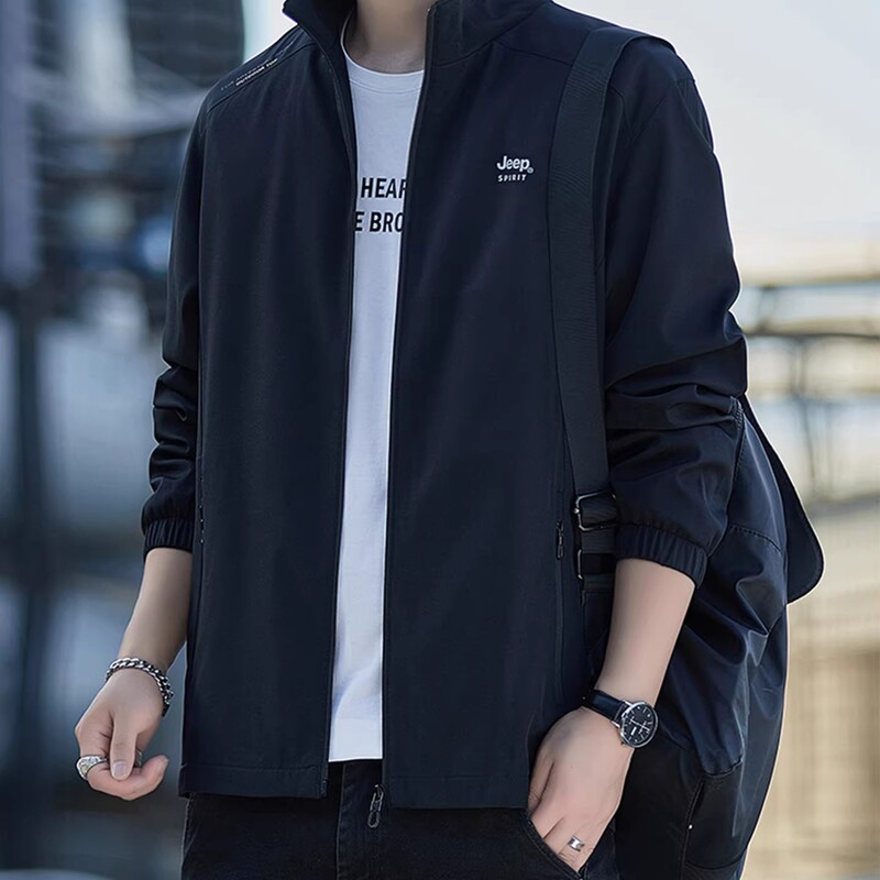 Jeep Spirit Jeep Spring and Autumn New Style Stand-Up Collar Jacket Thin High-End Business Casual Men's Jacket